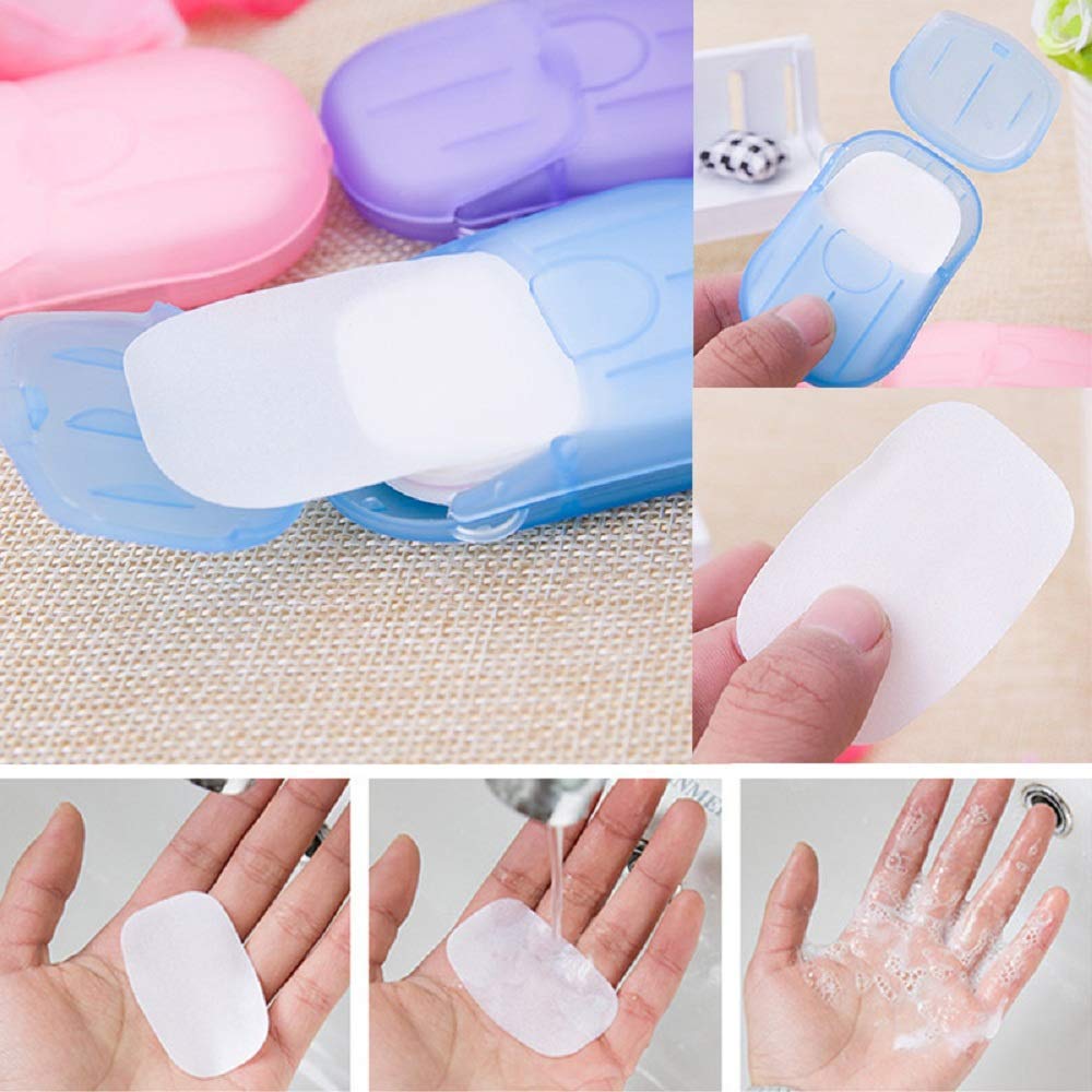 JEJDA Paper Soap Strips Box For Traveling/Portable Disposable Hand Paper Soap For Travel Multi Color (Pack Of 4 Box)
