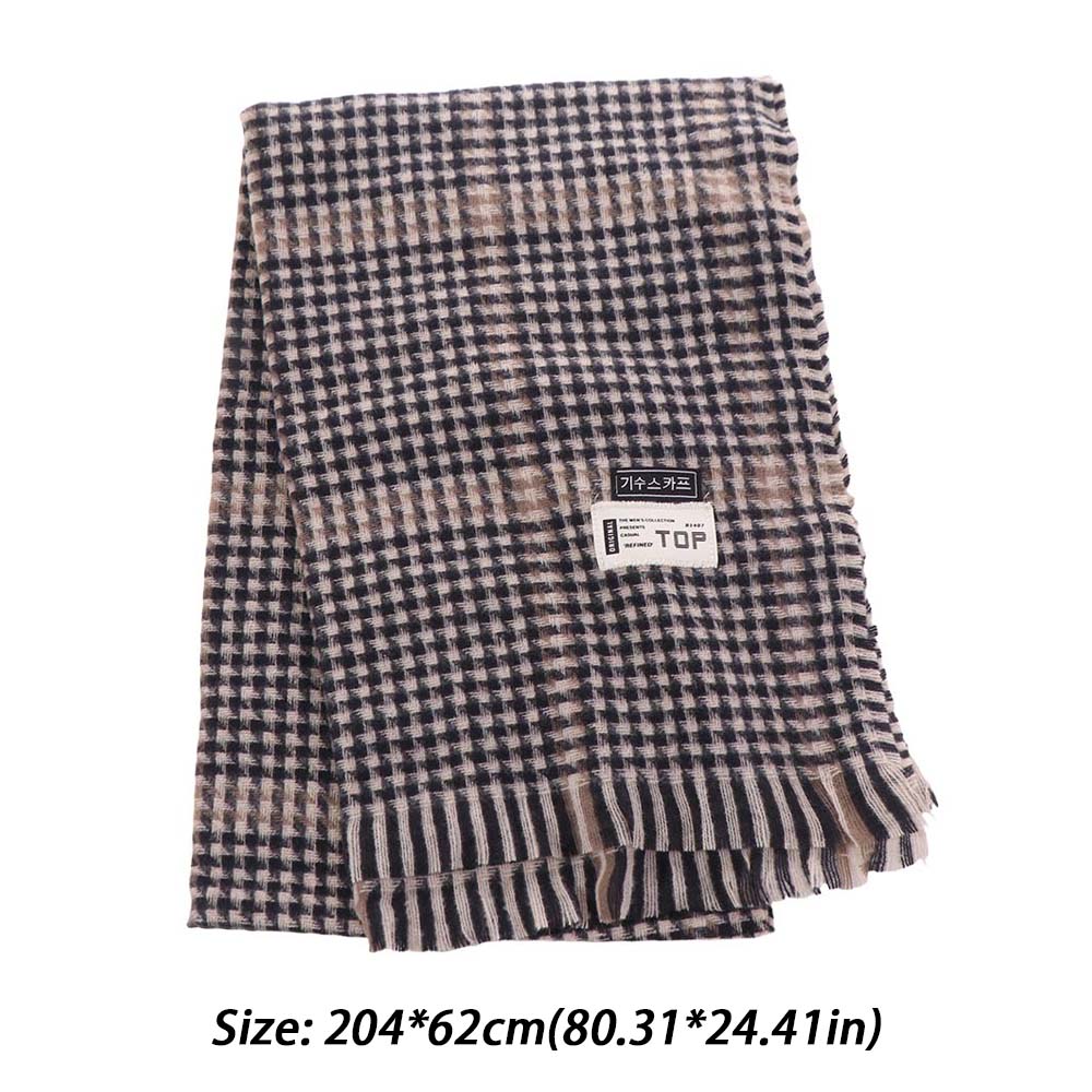 Casual Winter Plaid Scarf Korean Checkered Scarf High Quality Men's Plaid Scarf Gifts