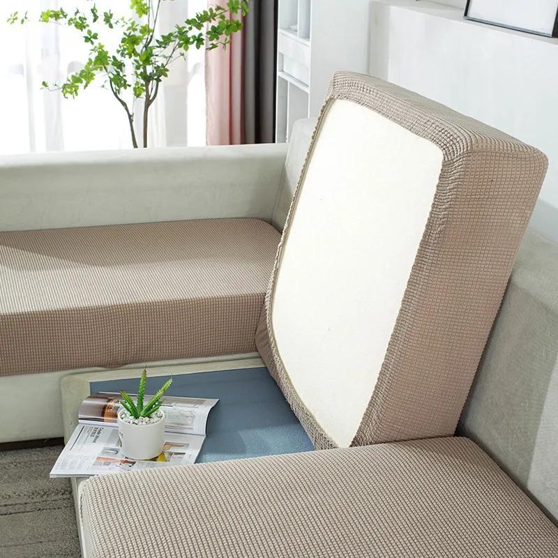 

Stretch Spandex Sectional Sofa Cover Slipcovers for L-Shaped Couches Modern Living Room Protector Washable Removable Covers S-1seat хаки