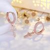 Qiaolanxuan Silver-Plated European and American Cross Earrings for Women, Simple and Elegant, Fully Encrusted with Zirconia, Hoop Earrings, Sales