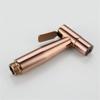Hand Held Bidet Sprayer Douche Toilet Kit Bidet Faucet Rose Gold Round Shattaf Shower Head Copper Valve Set Jet Bidet Faucet