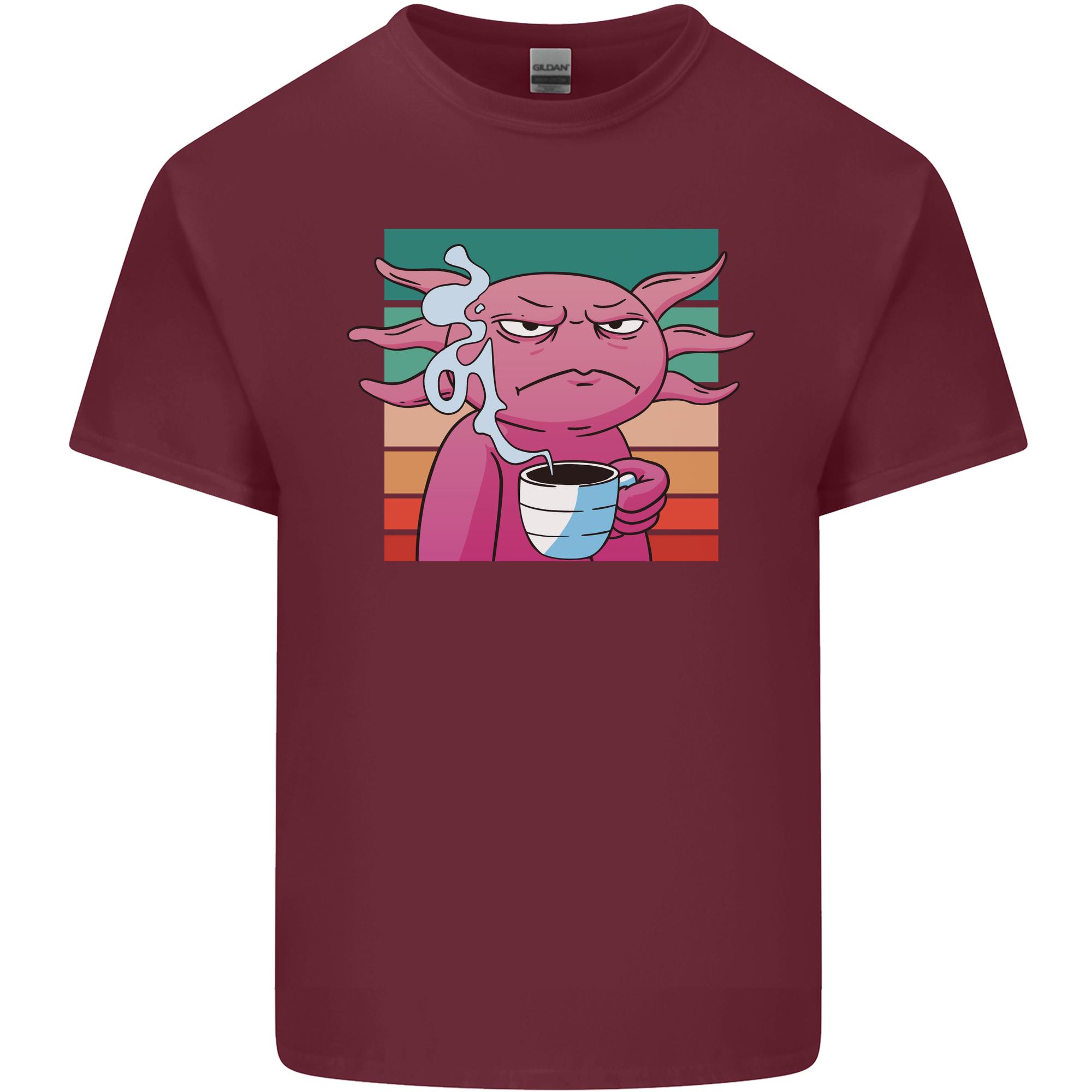 Grumpy Axolotl With Coffee Unisexs Light Cotton TShirt S