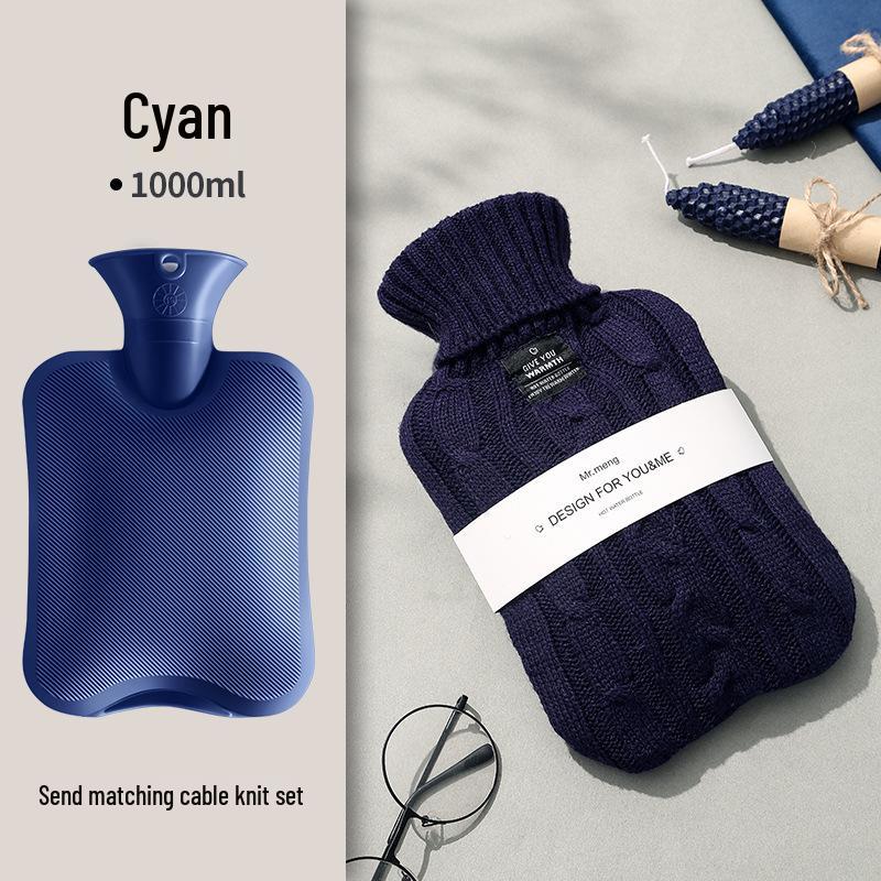 Plush PVC Hot Water Bottle for Students - Large, Portable, Cute Design for Warming Feet and Belly