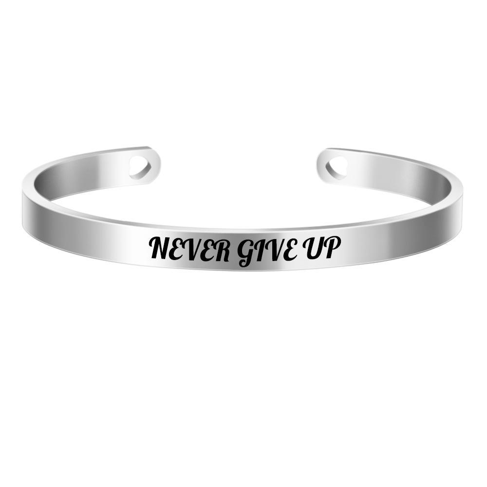 

Браслет из нержавеющей стали шириной 6 мм, розовое золото, позитивный вдохновляющий браслет-манжета, браслеты-мантры, браслеты, подарок для женщин F1