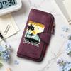 Vintage Summer Beach Pattern Long Wallet Portable Casual Card Holder Fashionable Daily Carry Purse