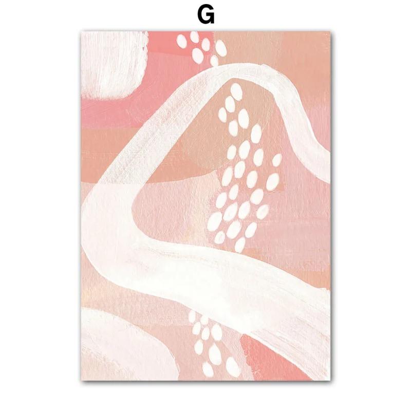 Abstract Woman Wall Art Canvas Painting Pink Red Line Body Flower Vase Living Room Decor Posters And Prints Home Wall Pictures
