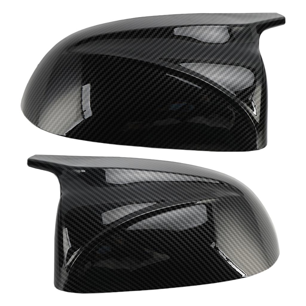 2Pcs Gloss Carbon Fiber Pattern Door Wing Mirror Cover For BMW x3/x4/ix3 18-22