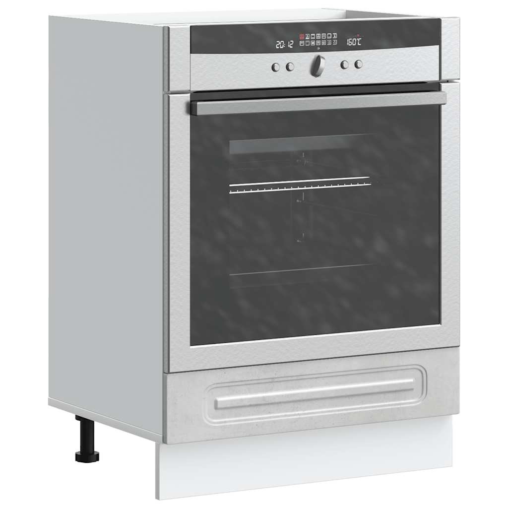Oven Cabinet Kalmar Concrete Grey Wood Based Material