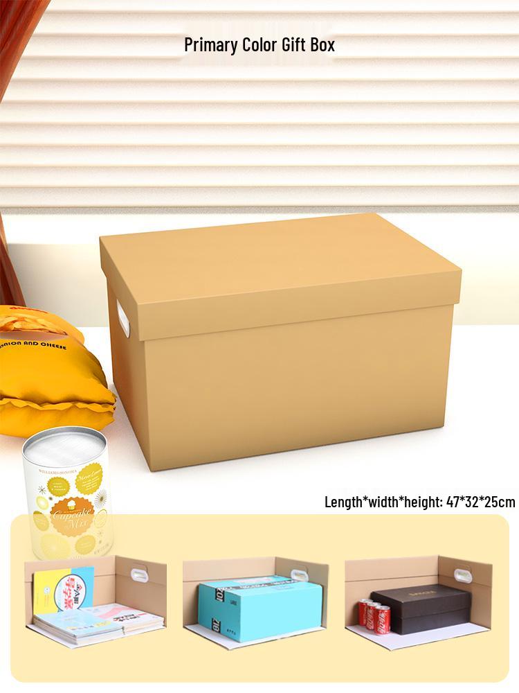 Hand-Painted DIY Cardboard Gift Box - Large Empty Birthday Packaging for Snacks