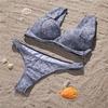 Women's Swimwear Hard Cup Push Up Sexy Thong Bikini Set Beachwear Bathing Suits