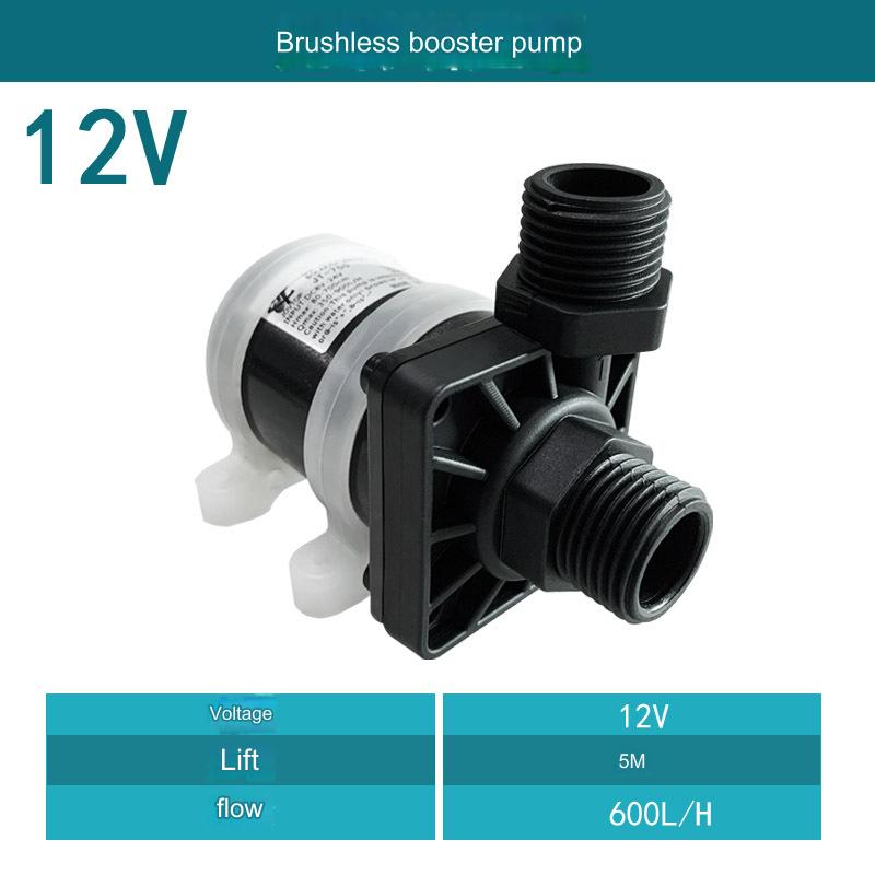 

Silent 4 Points Threaded Water Heater Shower Floor Heating Booster Pump Brushless Solar Motor Water Pump DC 12V 24V IP68 US Plug 12V 5M Water Pump