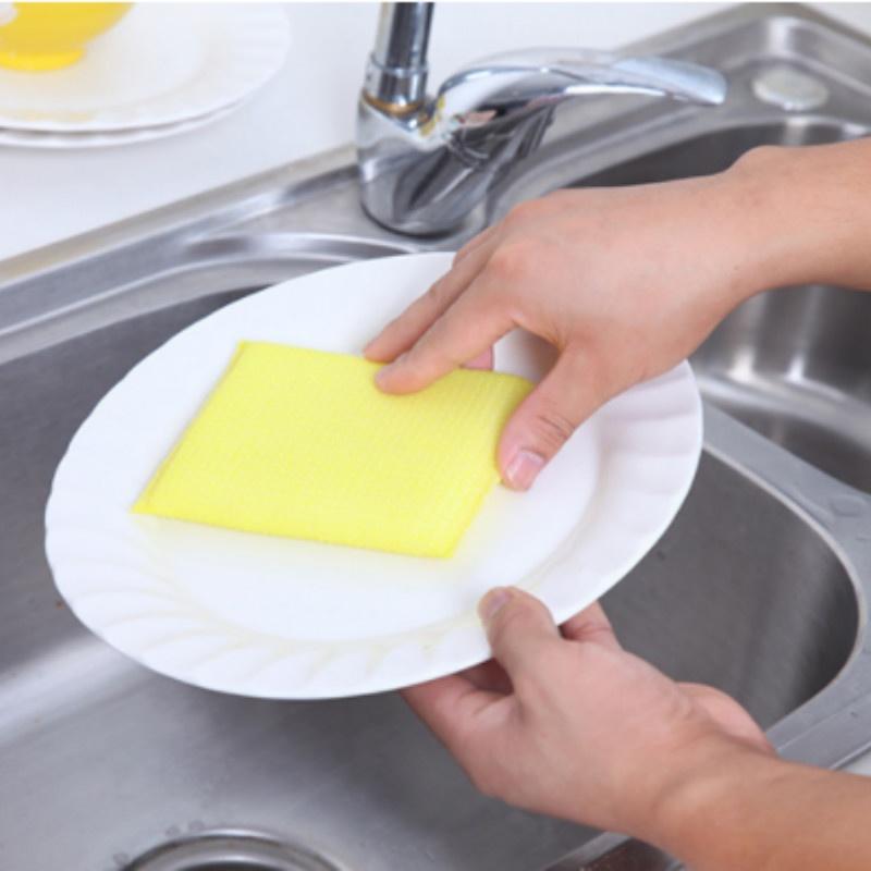 New 4Pieces / Set of Sponge Scouring Pad Rag Cleaning Brush Super Decontamination Housework Dishwashing