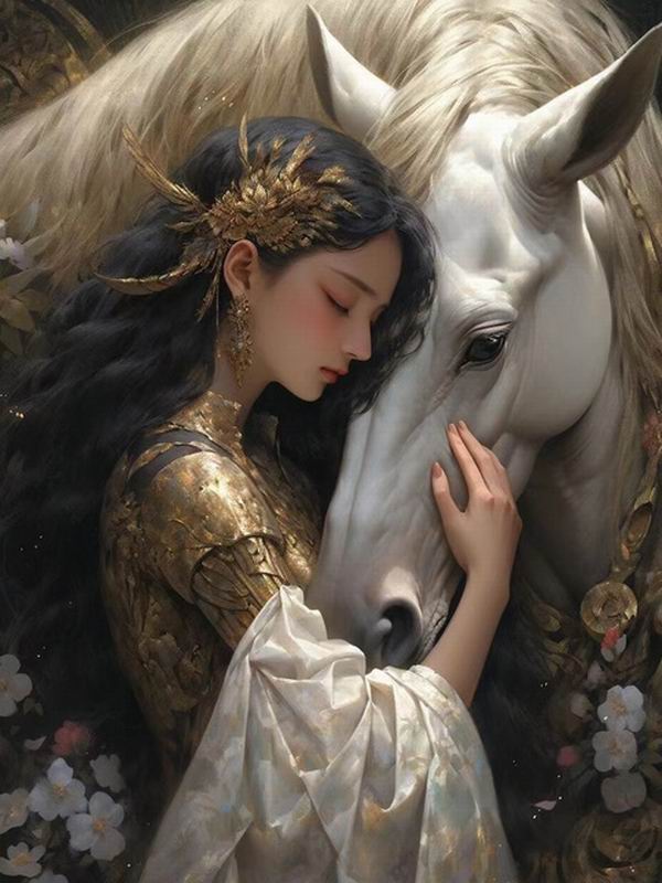 Ženy a koně Diamantová malba Nové přírůstky Zvířata Domácí kutily Plný Čtverec Kulatý Vrták Kamínková výšivka Dívka Psík Mozaika Sady křížkového stehu Nástěnné dekorace