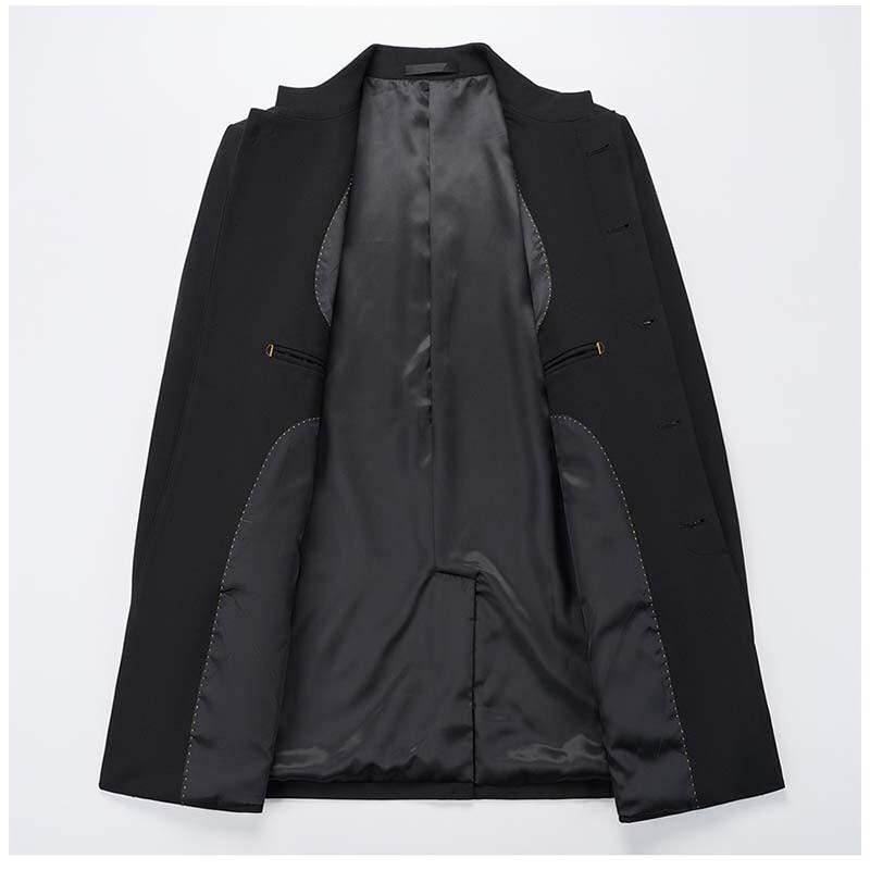 Hengyuanxiang Men's Chinese Style Stand Collar Zhongshan Suit Set