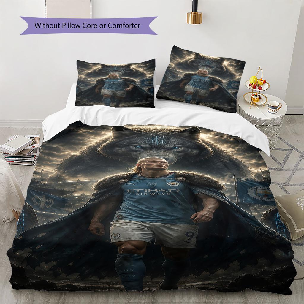 Erling Haaland Pride Bedding Quilt Set Quilt Cover Pillowcase Home Decoration Birthday Gift (1 * duvet cover + 2 * pillowcase, without core)