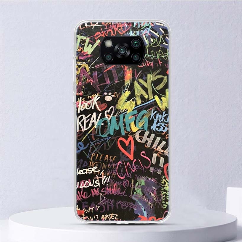 Graffiti Fashion Cool Soft Case For Xiaomi Poco X7 X6 X5 X4 X3 Nfc F7 Ultra F6 F5 Pro Phone Cover F4 Gt F3 M5S M4 M3 M5 M6 Coque