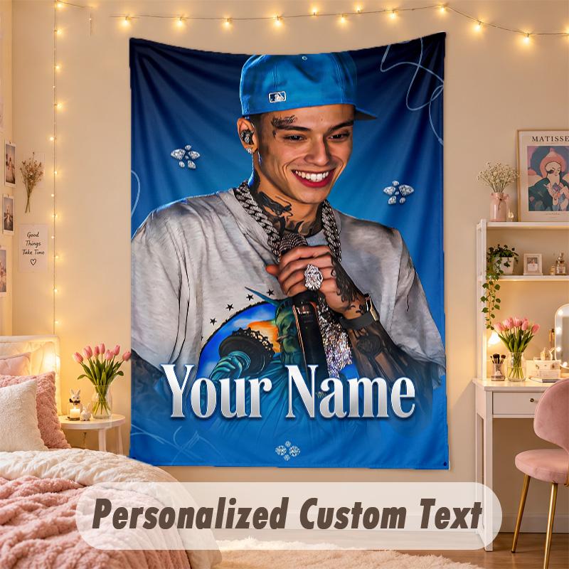 Custom Personalized Tapestry,Central Cee Print Custom Name Text Wall Art Hanging for Bedroom