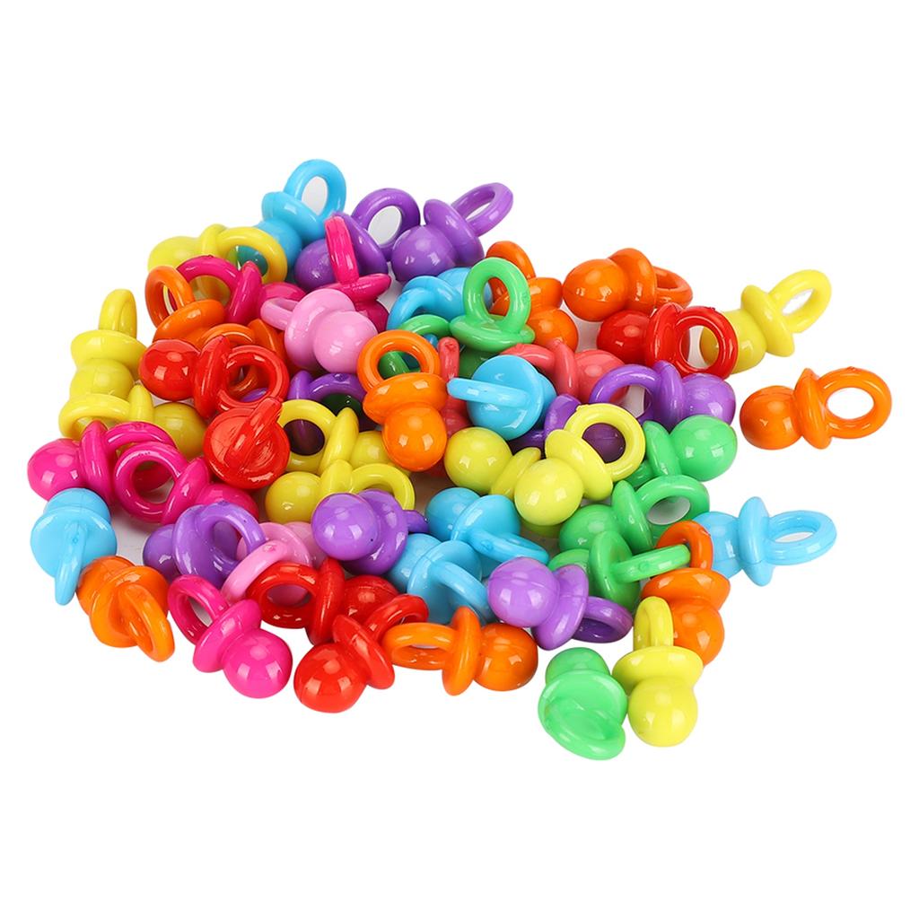 100Pcs Acryl Schnuller Geburtstag Party Dekoration Baby Taufe Beruhigende Mini Farbe Spielzeug