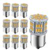 Autart S25 Single Amber Pin Angle 1156 G18 3014SMD Universal Side LED Pack of 10 12V-24V Bulb, 180° (P21W BA15S) Car/Truck Marker/Turn