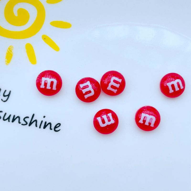 100 Pcs New Cute Mini Resin Mixed Color M Candy Series Flatback Ornament Jewelry Making Manicure Hairwear Accessories A42