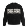 Kisko American Retro Fair Isle Jacquard Knit Cardigan Sweater for Men and Women, High-End Lazy Casual Trendy Brand Jacket
