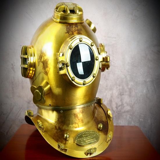 Vintage Diving Helmet Mark V Navy Diving Helmet 1897 Brass Copper