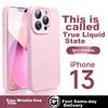 Official Version, Liquid StatePhone Case for IPhone 13 Pro Max, with Liquid Silicone, Skin-Friendly, Full Lens Protection, Shockproof, Pink,