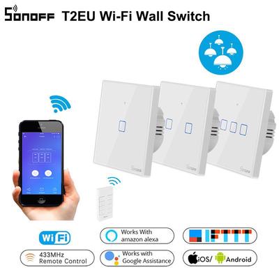 Smart WiFi Touch Switch Panel Lichtschalter Wandschalter Alexa APP Fernbedienung