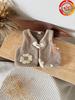 Chinese-Style Wool Knit Baby Cardigan with Buckle for Girls - Stylish Autumn/Winter Vest for Infants & Toddlers
