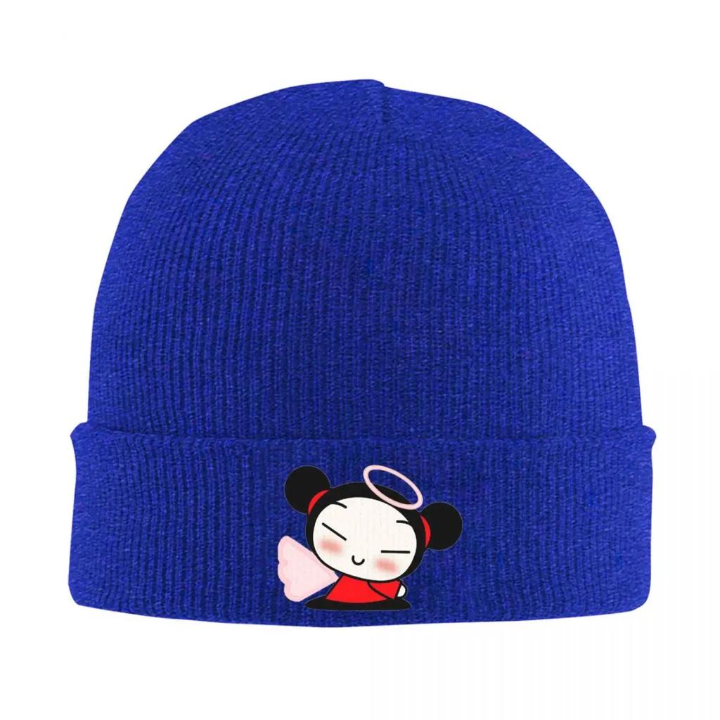 Cartoon Pucca Warm Knitted Cap Hip Hop Bonnet Hat Autumn Winter Outdoor Beanies Hats for Unisex Women Adult