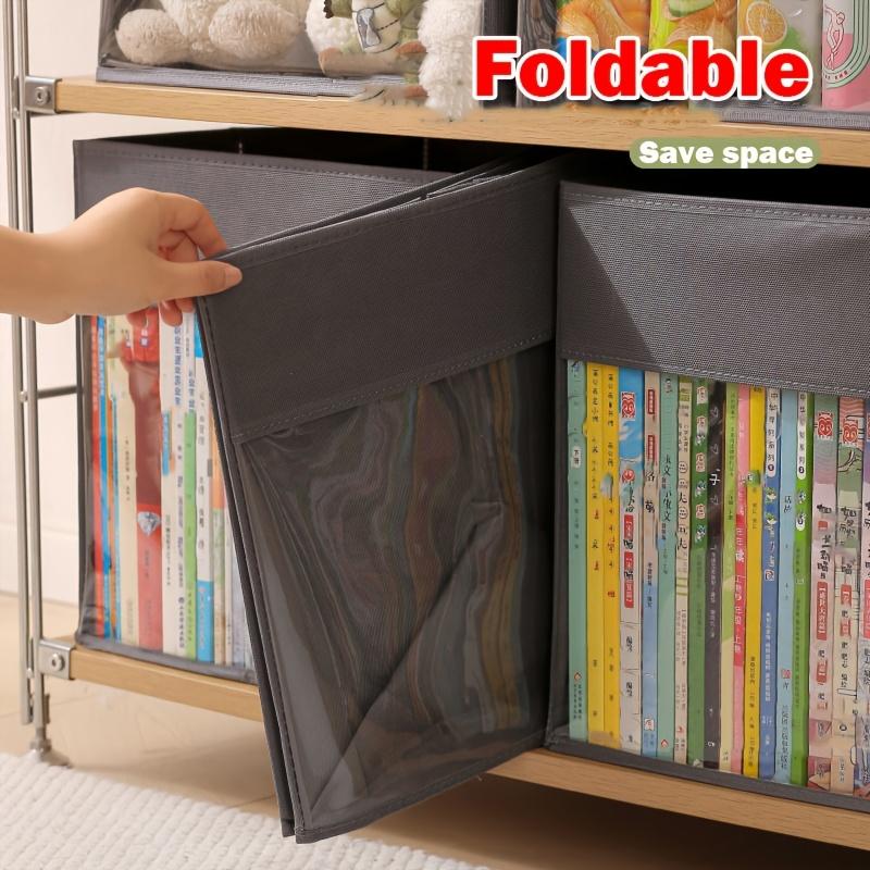 Buch Aufbewahrungsbox Großraum Spielzeug Faltbare Organizerbox Zuhause Vliesstoff Grau Kleidung Snacks Aufbewahrungsboxen Schrankorganizer