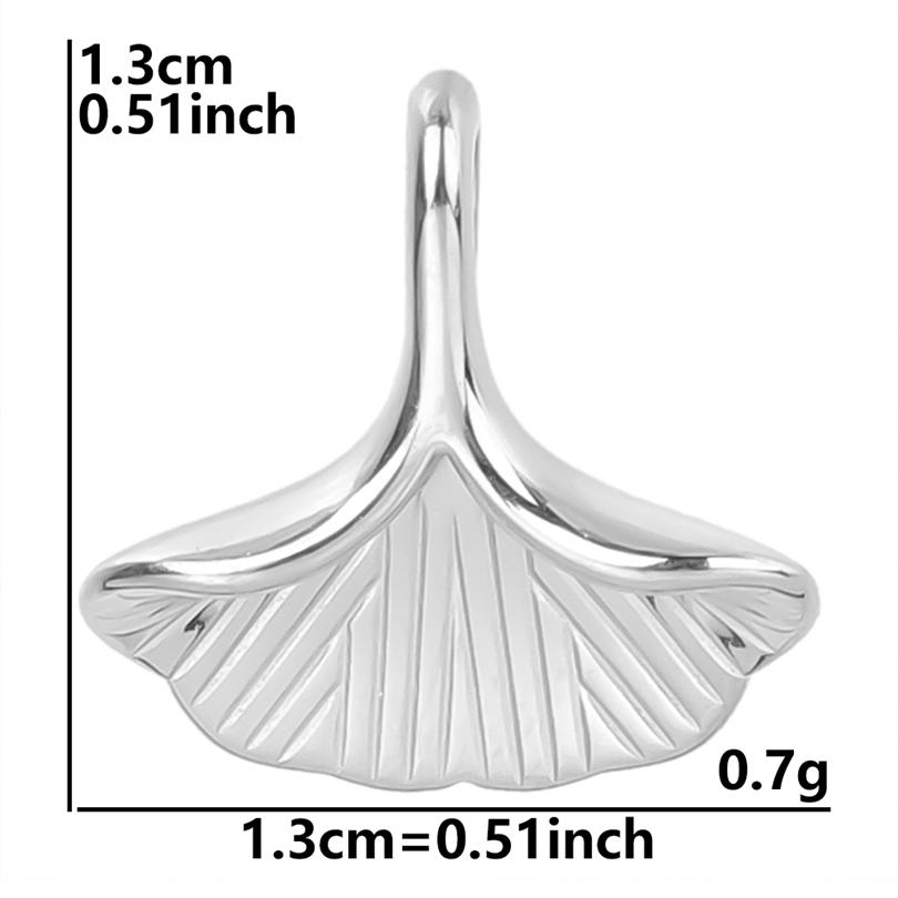5pcs Plant Charm Ear Of Wheat Tree Leaf Stainless Steel Pendants For Jewelry Making Supplies Ginkgo Leaf DIY Earrings Bracelets