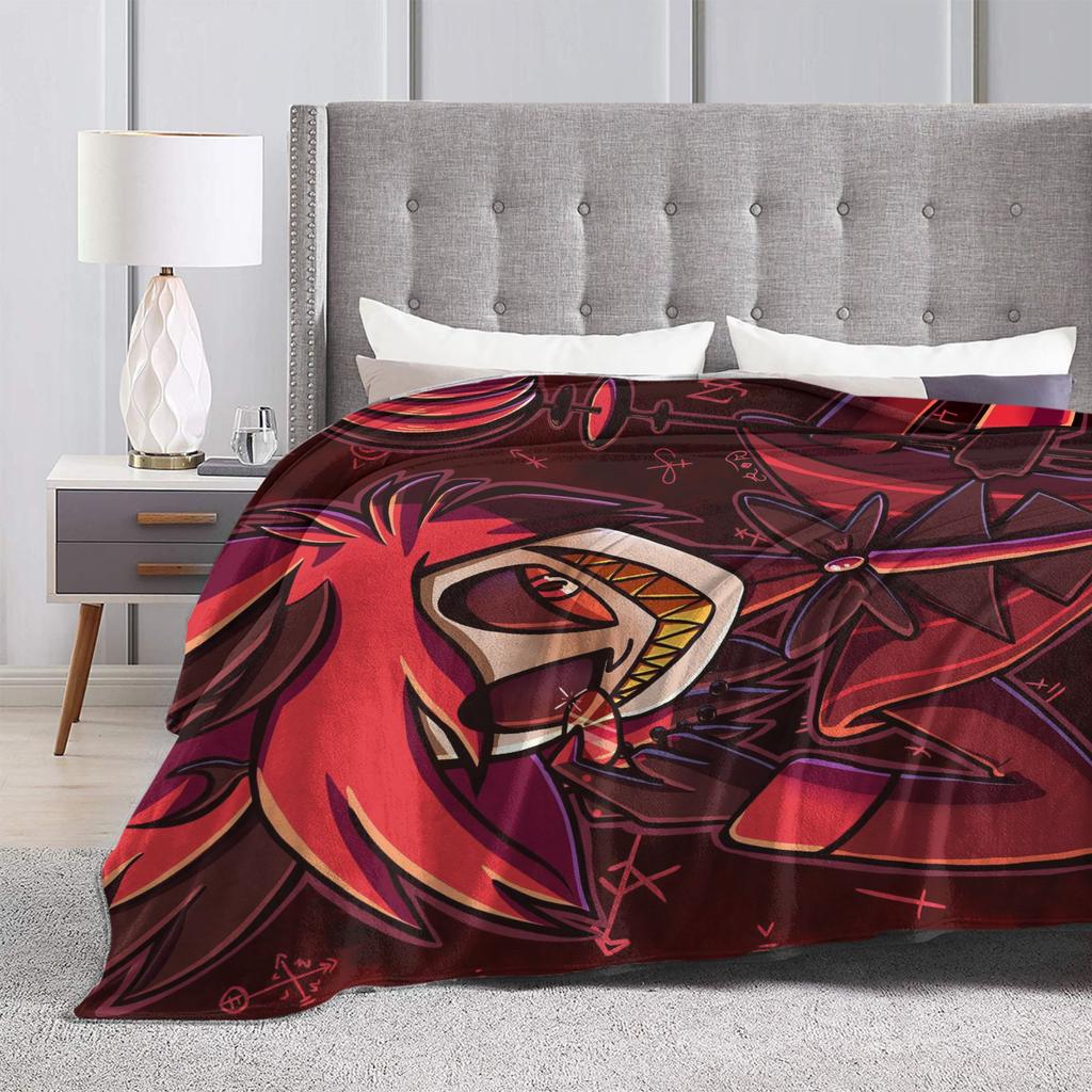 Cartoon Hazbins Hotels Alastor Blankets Coral Fleece Plush Autumn/Winter Thin Throw Blanket for Home Office Bedding Throws