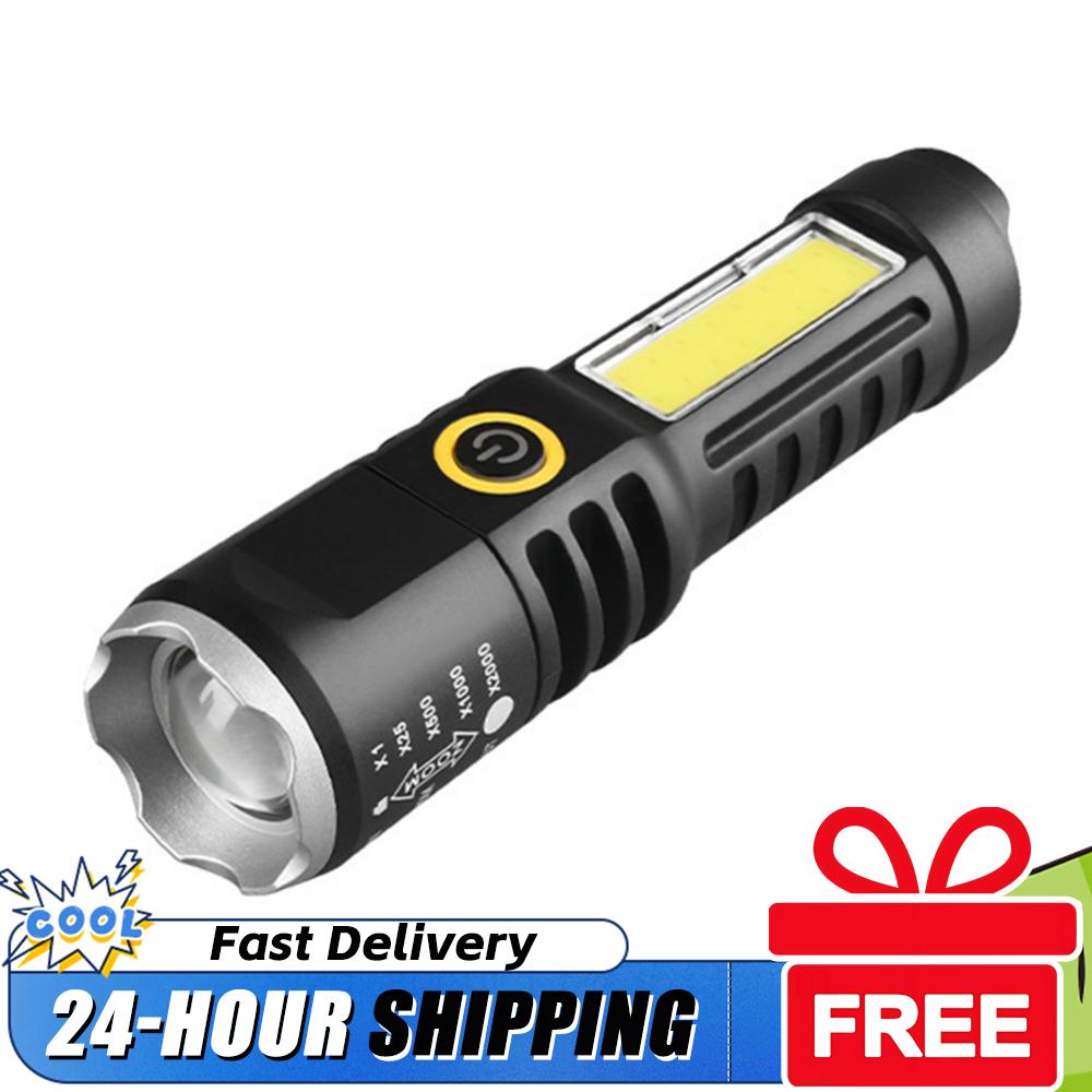 1-6PCS Mini LED Flashlight COB+XPE Portable Flashlight Camping Light Focus Light Torch Outdoor Waterproof Emergency Pocket Light