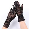 Punk Gothic Lolita Halloween Cosplay Rose Cross Black Lace Thin Gloves Halloween Women Sexy Transparent Elasticity Mesh Mittens