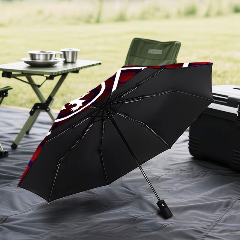 1PC Lyon Football Crest Printed Umbrella Folding umbrella, automatic umbrella 8-Frame for Travel, camping Fan gifts Christmas Gifts