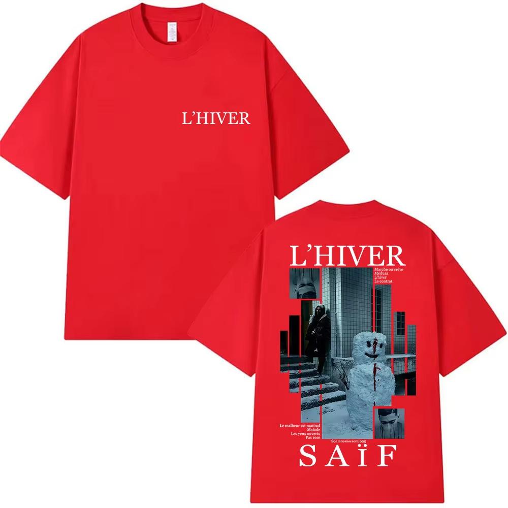 Rapper LHIVER Saif Album 2026 Graphic T Shirt Mens Gothic Hip Hop Short Sleeve Tshirts Vintage Cotton Tshirt Fans Streetwear