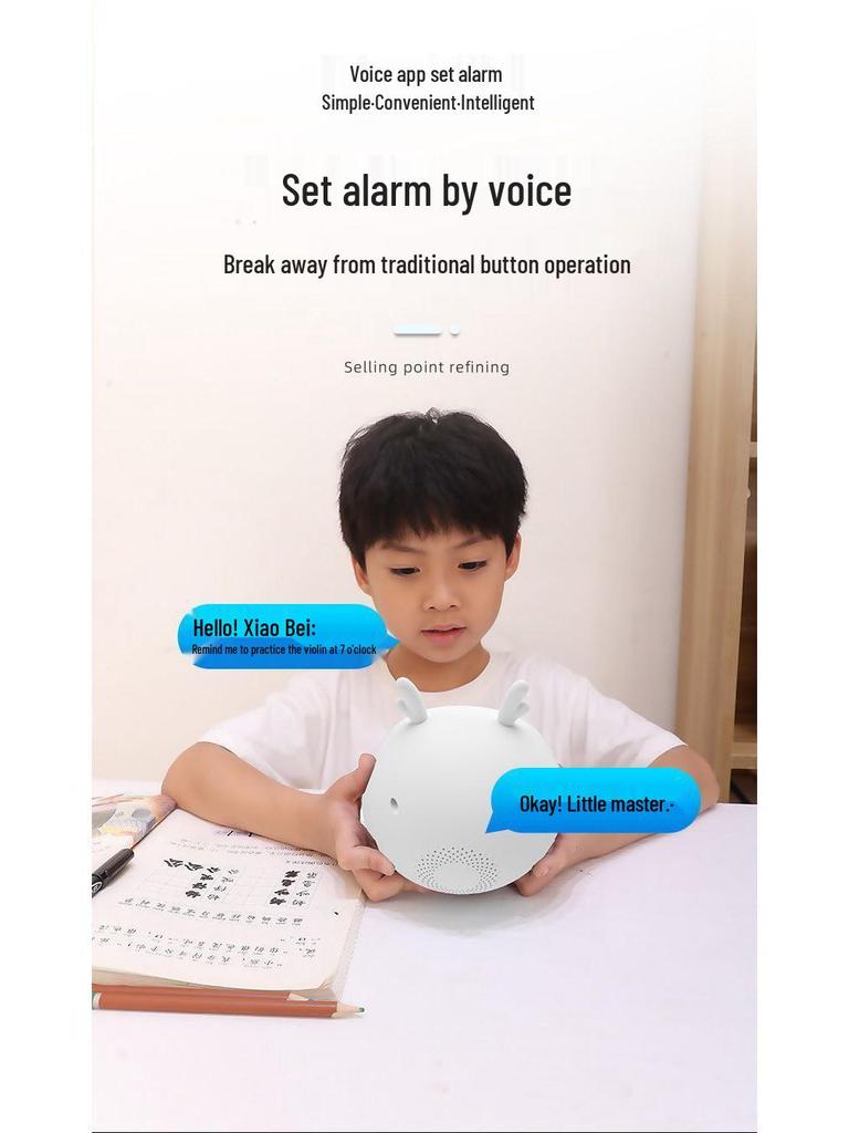 AI Smart Learning Alarm Clock with Voice Interaction - Perfect Birthday Gift for Kids
