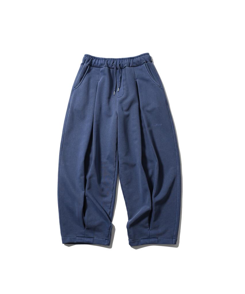 ANGLAN Valley Tuck Sweat Balloon Pants - Washed Blue