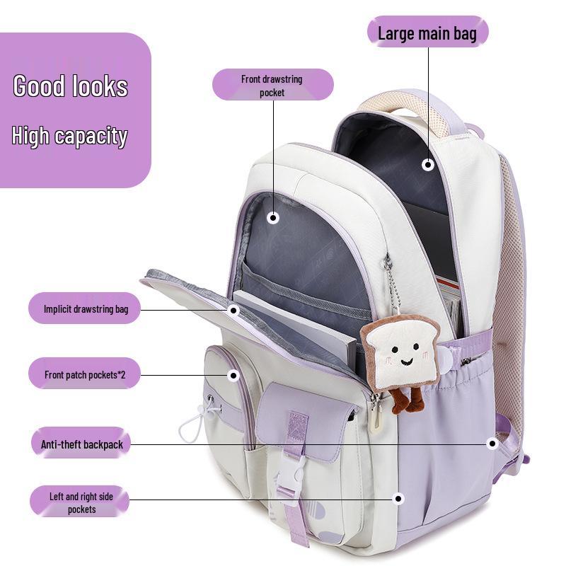2024 Korean Style Large-Capacity Multifunctional Backpack for High School & University Girls