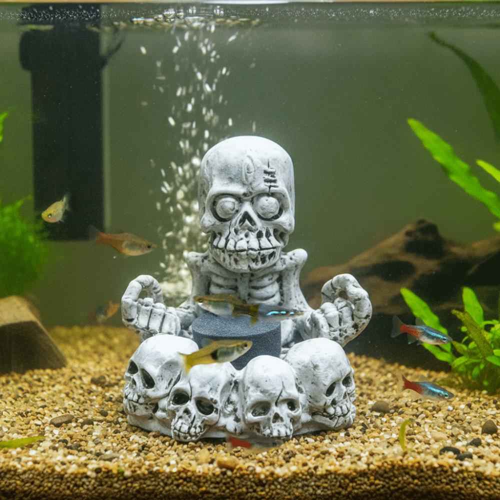 Simulated Fish Tank Skeleton Landscaping Resin Reptile Tank Skeleton Ornament Reptile Hiding Spots