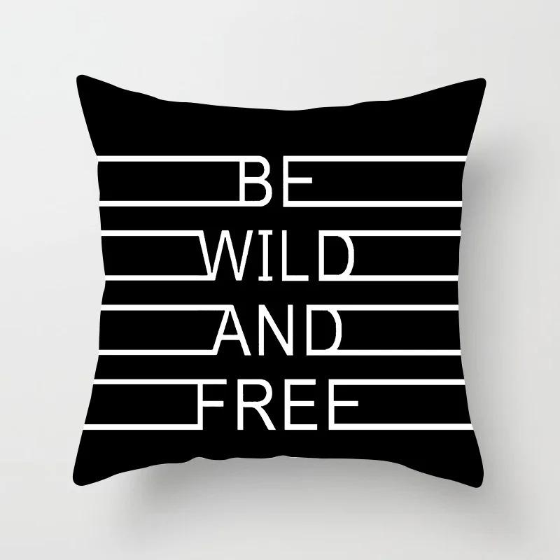 Black and White Simple Decorative Pillowcase Living Room Office Home Pillowcase Car Ornaments