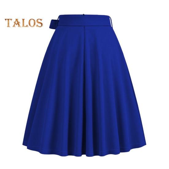 Women Mini Skirt High Waist Lace-up Bowknot Decor Short Skirt Solid Color A-Line Skate Skirt Leisure Daily Wear