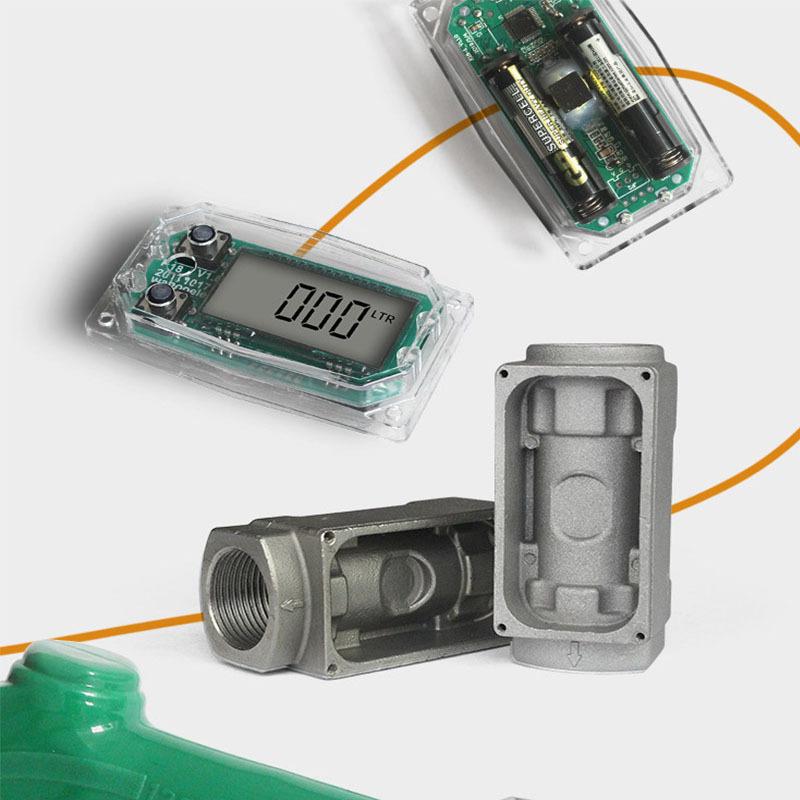 Electronic Digital Turbine Liquid Flow Meter PCB Electronic Flow Indicator Counter Petrol Methanol Water Sensor