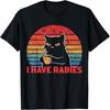 CHzwBEST Lustige Katze Vintage Ich habe Tollwut Herren Damen Sarkastisches Wildes T-Shirt