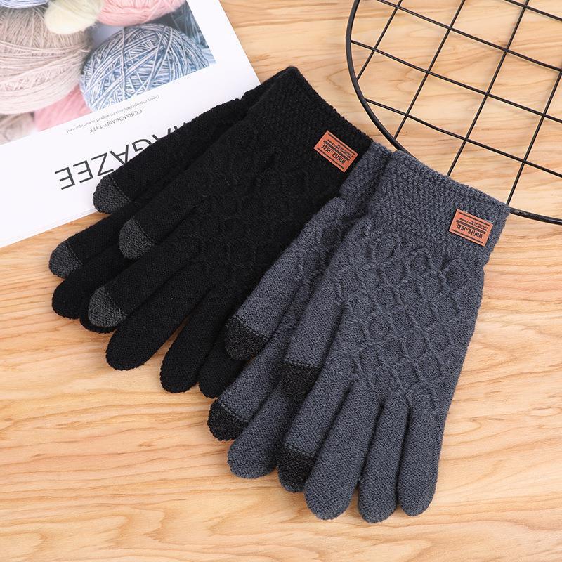 

Men s Winter Touchscreen Knit Gloves with Velvet Lining