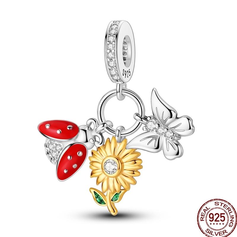 New Copper Autumn Golden Charms Maple Leaf Squirrel Pumpkin Deer Beads Fit 3Mm Original Bracelet Diy Jewelry Gifts