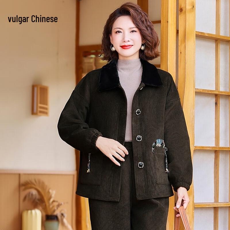

Women s Fashion Corduroy Winter Two-Piece Set 3XL