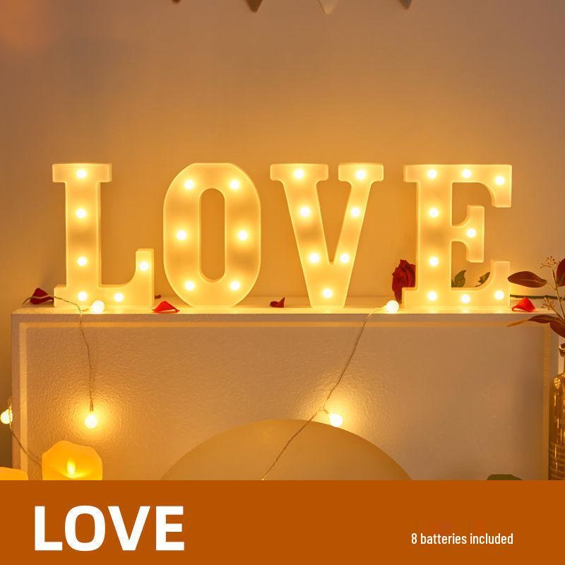 LED Happy Birthday Letter String Lights with Love Heart Props for Romantic Atmosphere and Event Decor