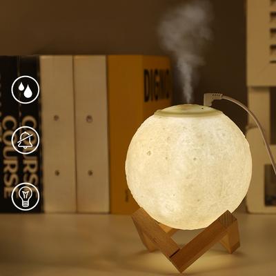 Zvlhčovač 3D Moon Lamp s LED nočním světlem, Aroma difuzér Cool Mist pro ložnici, Stůl, Kancelář, Dětský pokoj, Jógu, Lázně, Dárky